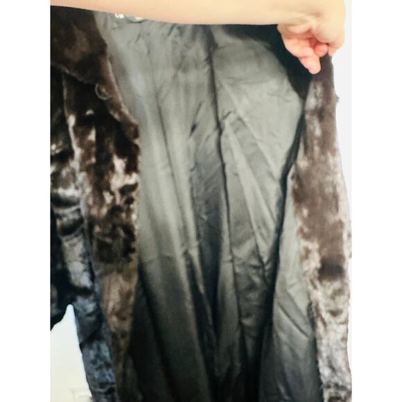 Revillon Paris Brown Black Vintage 70s Genuine Mink Fur Full Length Coat - Picture 8 of 14